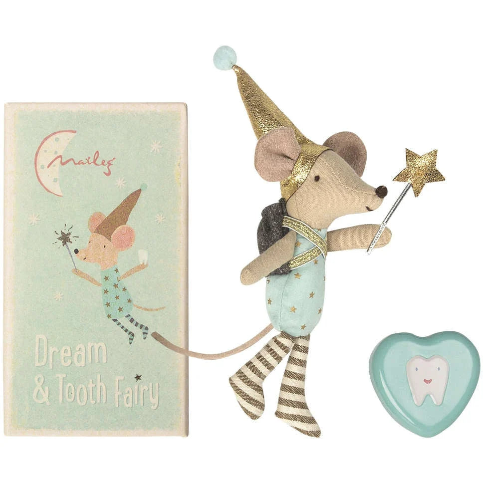 Maileg Tooth Fairy Mouse in Matchbox | Blue