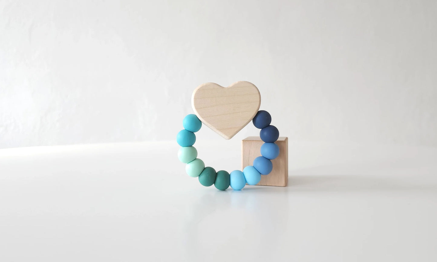 Heart Charm Wooden Teething Toy