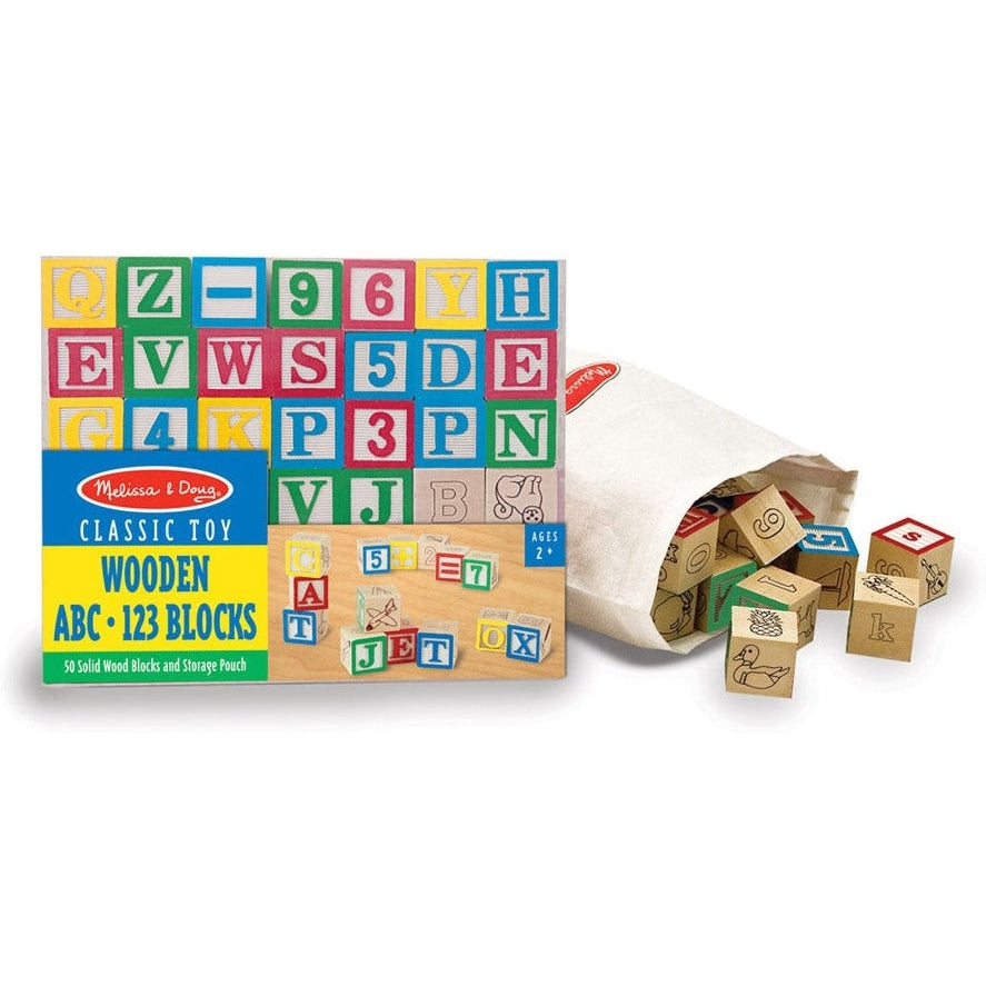 Melissa & Doug Wooden ABC-123 Blocks
