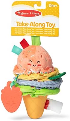 Melissa & Doug Ice Cream Take-Along Clip-On Infant Toy with Sound and Vibration