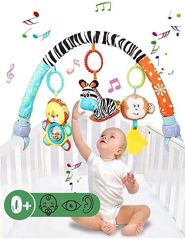 Pau1Hami1ton Baby Stroller Arch Toys, Car Seat Toys,Bouncer Toy Bar/Mobile for Bassinet,Adjustable Baby Hanging Toys Fit for Crib Bed,Stroller,Car Seat, Feeding Chair.S-19(Zebra)