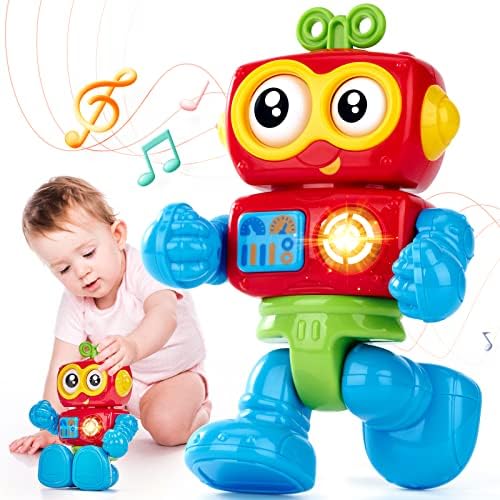 hahaland Toys for 1 Year Old Boy Toys Birthday Gfit - Musical Light up Poseable Activity Robot Baby Toys 12-18 Months - Interactive Motor Skill Toy One Year Old Easter Basket Stuffers