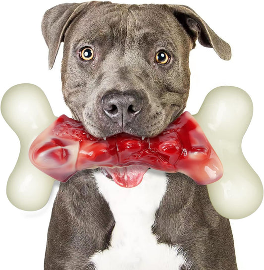 Dog Toys for Aggressive Chewers Indestructible Large Dogs,Real Bacon Flavored,Dog Chew Toy Bones Medium/Large Breed Dogs,Best to Keep Them Busy